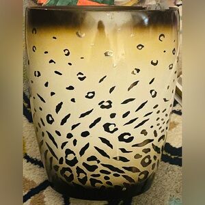 Leopard print waste basket